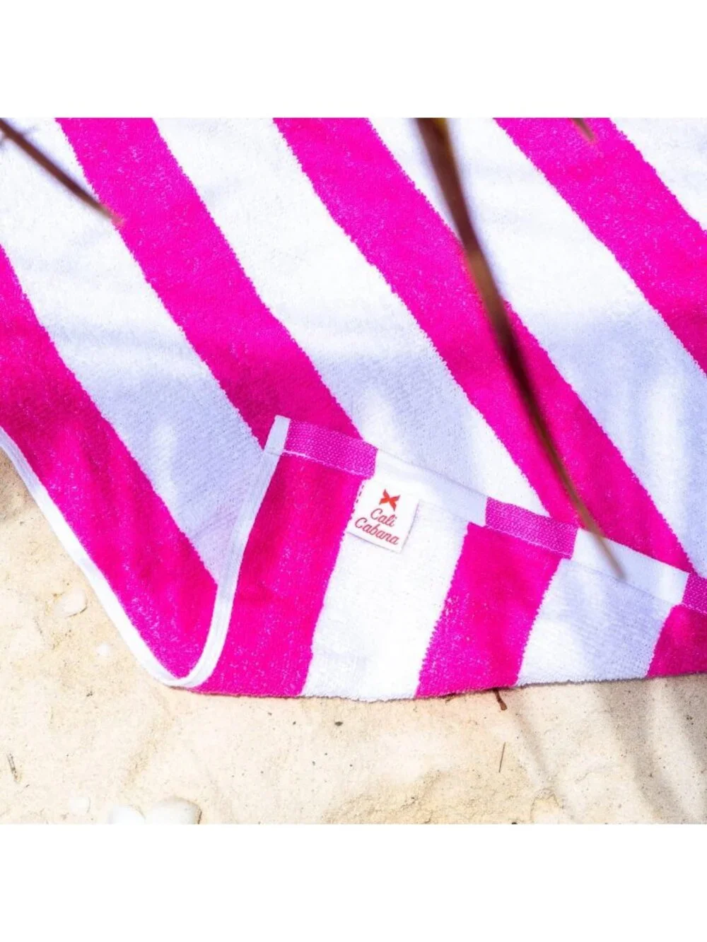 Soft Quick Dry Cotton Beach Towels Set of 4 - Stripe Pool & Hot Tub Towels, Pink